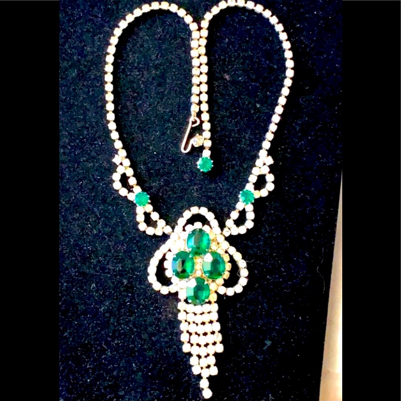 Vtg Eisenberg 1960’s Necklace W/ Austrian Crystals